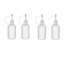 1 oz Precision Applicator Bottle with Tip, Needle Tip Quilling Glue Liquid Applicator Bottle for DIY Paper Craft (4PCS)