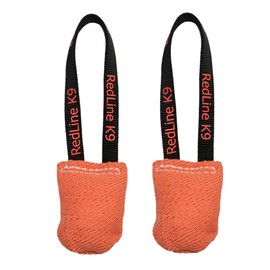 REDLINE K-9 Orange French Linen 3" x 4" 1 Handle Pocket tug Toy Bundle of 2 Dog Tug Toy