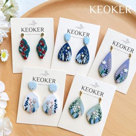 KEOKER 10 Organic Shape Clay Earring Cutters, Clay Cutters for Polymer Clay Jewelry, Earring Cutters for Polymer Clay (B)