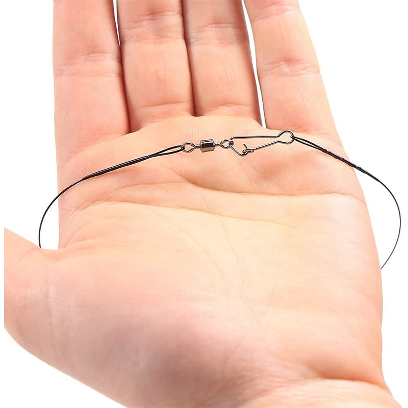 Stainless Steel Wire Leader for Fishing with Swivels and Snaps