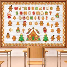 113 Pcs Christmas Bulletin Board Decorations Set Christmas Gingerbread Classroom Decorations Gingerbread Man Gingerbread Candy House Cutouts For Xmas Winter Holiday Party Office Classroom School Wall Decor