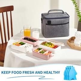 Ice Pack for Lunch Box and Cooler, BPA Free, Reusable and Long Lasting, Slim and Lightweight Design,Polar Bear Style Set of 4, （Blue）