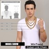 WinTrend Gold Cuban Link Chain Necklace or Bracelet with Design