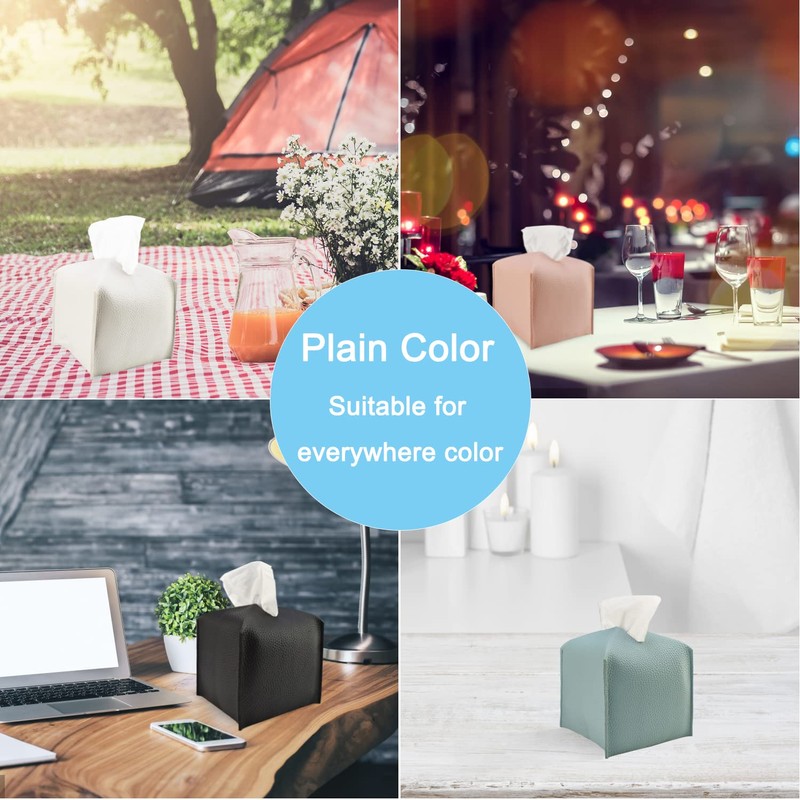 Ulife Mall Tissue Box Cover, Modern PU Leather Square Tissue