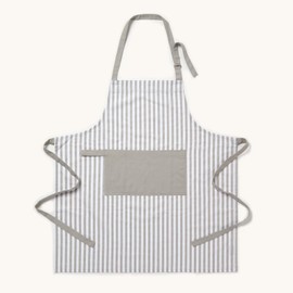 Homescapes 100% Pure Cotton Apron Washable Kitchen Apron with Pouch