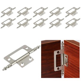 8PCS Stainless Steel Flush Hinges,Silver 2 Inch,Door Hinges for Drawer Cabinet