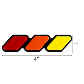 4 inch Tri-Color Fender Trunk Badge Emblem Decoration Accessories Universal Compatible with 4Runner Tacoma Tundra (4"x1", Red, Orange and Yellow)