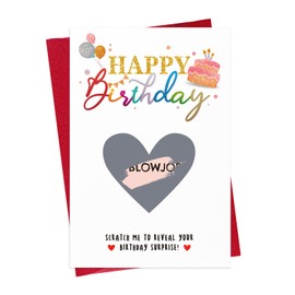 D24TIME Funny Husband Birthday Card - Naughty Scratch off Birthday Card for Boyfriend with Envelope - Interactive Bday Gifts for Men Women Her Him