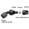 Podavelle 10AN PTFE Hose End Fitting 45 Degree Elbow Swivel