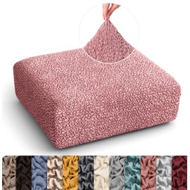 PAULATO BY GA.I.CO. Couch Cushion Cover - Sofa Cushion Cover - T-Cushion & Box-Cushion Slipcover - Replacement Sofa Furniture Protector - Stretch Seating Covers - Microfibra - Coral Pink (Seat Covers)