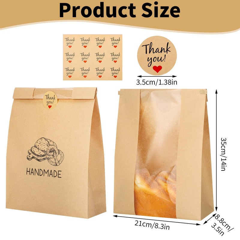 120 Bread Bags for Homemade Bread, Sourdough Bread Bags with