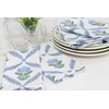 PurpleEssences Blue Floral Cloth Napkins - Set of 4, 18x18