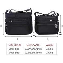 Crossbody Bag for Women Waterproof Shoulder Bag Messenger Bag Casual Nylon Purse Handbag