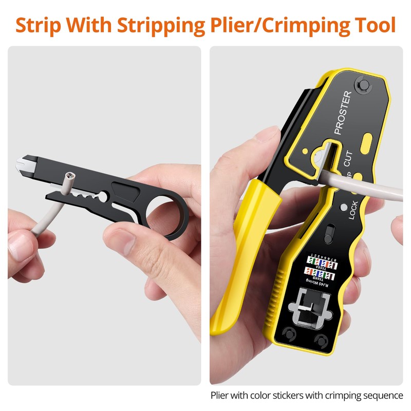 Proster RJ45 Crimp Tool Set All-in-one RJ45 Crimping Tool Kit