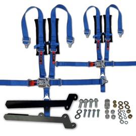 KRX 1000 Harness Mounting Kit with Aces Racing Harnesses (Blue, 5 Point)