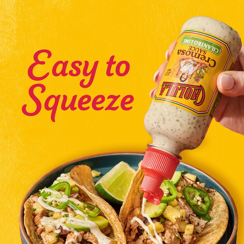 Cholula Cremosa Sauce, Cilantro Lime, Mild Heat, Creamy Squeezable Topping