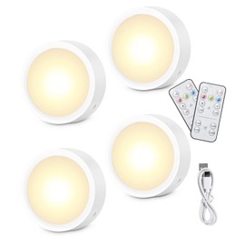 Zawaer Cabinet Lighting, 4 Pieces Under-Unit Light Kitchen LED, 13 Colours Dimmable, with 2 Remote Controls, 4 USB Cables, Kitchen Touch Light with Timer, Magnetic (with Metal Sticker)