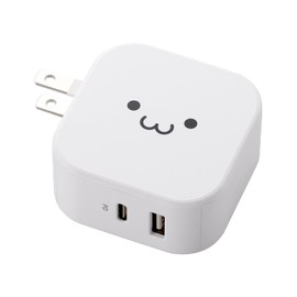 Elecom MPA-ACCP20WF USB Outlet Charger, Total 32W (USB PD Compatible), 1 x Type-C / 1 USB-A, White Face