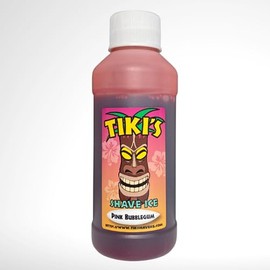 Tiki's Shaved Ice and Snow Cone UnSweetened Flavor CONCENTRATE For Snow Cone Syrup and Flavoring For Beverages and Desserts (Pink Bubblegum)