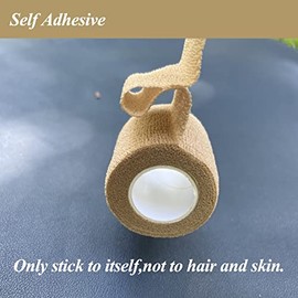 CIYAGPOOU- Vendaje autoadhesivo, 1 pulgada, 5 yardas, paquete de 16 unidades, elástico, flexible, negro, vendas cohesivas, cinta veterinaria para tatu
