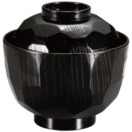 Bowl: Fukui Craft Bowl, Black, 3-189-1, Size: φ3.8 x H3.7 inches (97 mm) x H93 mm