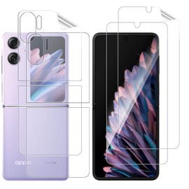 Screen Protector for Oppo Find N2 Flip, [Pack of 2+2] HD Anti-Scratch TPU Soft Hydrogel Film Inner and Outer with Mounting Frame, High Sensitivity and Bubble-Free Screen Protector Oppo Find N2 Flip