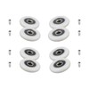 8-Pack Shower Door Rollers with M5 Screw - White Curved
