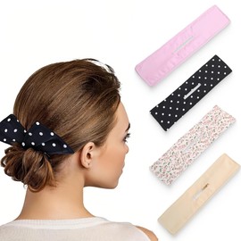 KOLZEMV Pack of 4 Magic Hair Bun Hairstyle Aid Hair Twist Hair Band Styling Aid Hair Accessories Doughnut Bun Bun Easy to Use Hair Bun Maker French Bow Tie Bun Hair Band