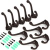 Peohud 10 Pack Cast Iron Coat Hooks, Rustic Wall Hooks,