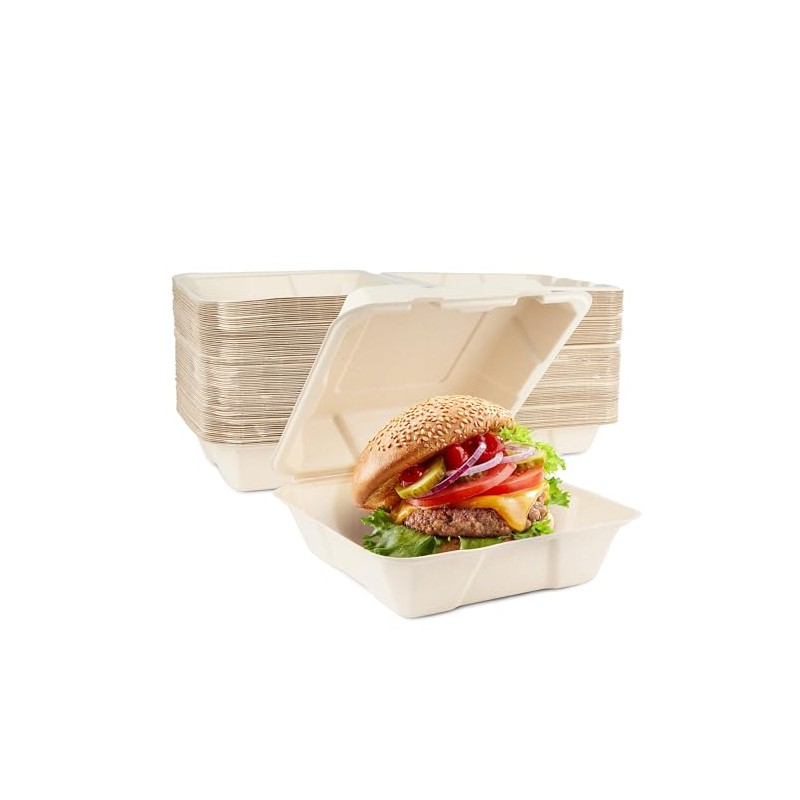 HAAGO Premium Deep Clamshell Takeaway Burger Party Boxes for Hot