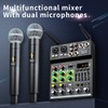 Bomaite BO4-M Portable Karaoke Microphone Mixer System Set, 4 Channel