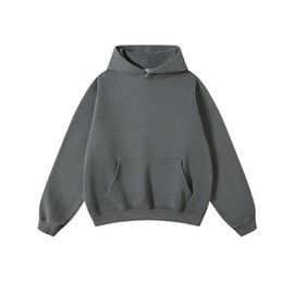 Hatant Hoodies for Men Heavyweight Fleece Sweatshirts for Men Acid Wash Athletic Hoodie Vintage Oversized Matching Hoodies for Couples Men's Fashion Hoodies with Pocket Workout Tops Gray-L