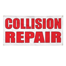 Vinyl Banner Multiple Sizes Collision Repair Auto Body Shop Car B Automotive Outdoor Weatherproof Industrial Yard Signs White 4 Grommets 24x48Inches