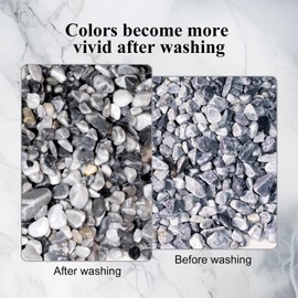 Natural Pea Gravel Pebbles for Plants, Fish Tank Gravel, Small Rocks for Outdoor Landscaping, Terrarium, Fish Tank, Home Decoration (10 Pounds, 1/5-3/5 inch, Grey)