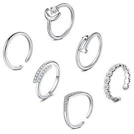 Zolure Toe Rings for Women Stainless Steel Silver Toe Ring