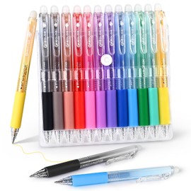 BAYTORY 12Pcs Colored Erasable Gel Pens, Fine Point 0.7mm, Retractable Assorted Colors Pen with Eraser, Smooth Writing Erasable Pens for Drawing Crossword Puzzles