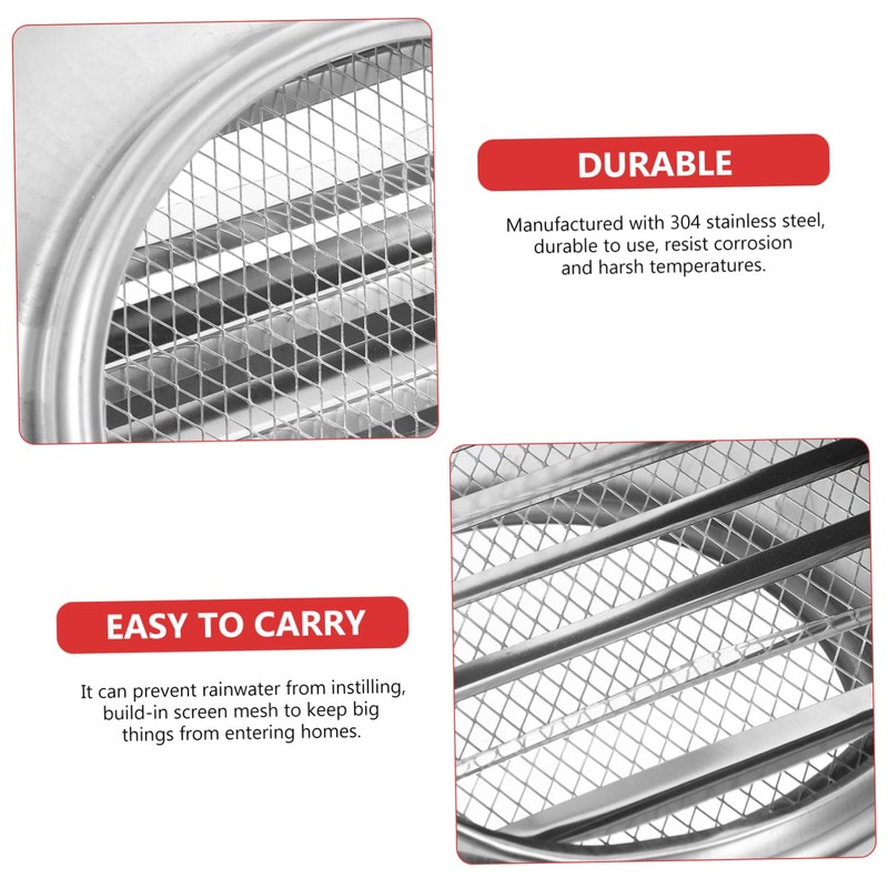Healeved Round Stainless Steel Dryer Vent Cover Outdoor Exhaust Grille
