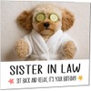 Sister in Law Birthday Card - Cavapoo Dog Relaxing Spa