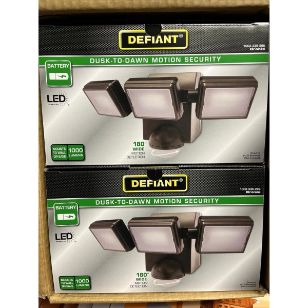 Defiant 1000 Lumen 180 Degree Bronze LED Battery Motion Sensor