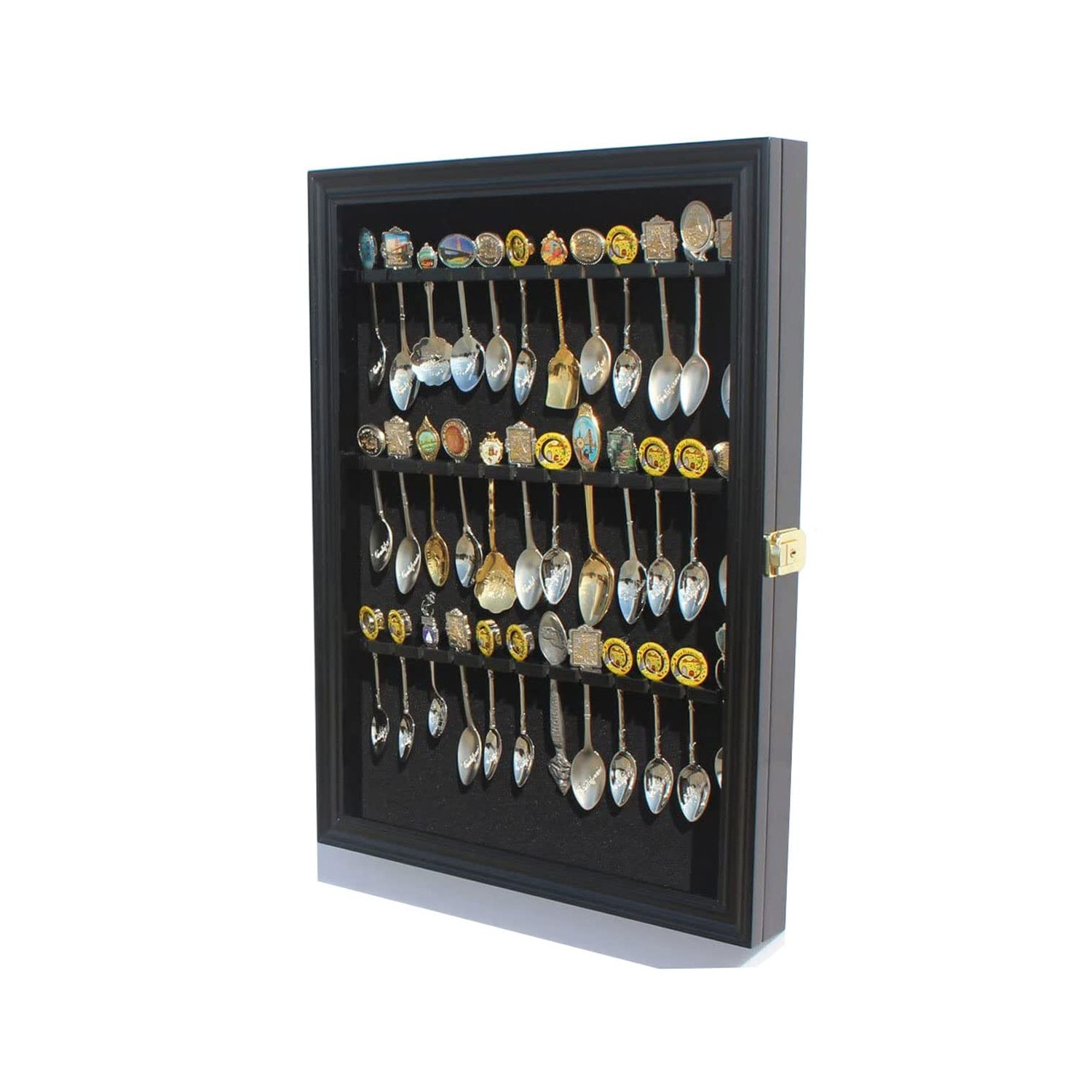 36 Souvenir Tea Spoon Display Case Rack Wall Mountable Cabinet Frame ...