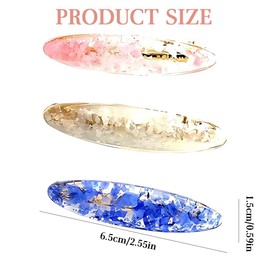 Pack of 3 Oval Hair Clips Automatic Large Classic Hair Clips Hair Clip Hair Clips for Women French Hair Clips Fragmented Hair Pins for Fine Hair and Medium Thick Hair (3 Colours)