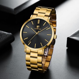 CHEETAH CH1615 GEM - Men's Minimalist Gold Black Face Watch Waterproof