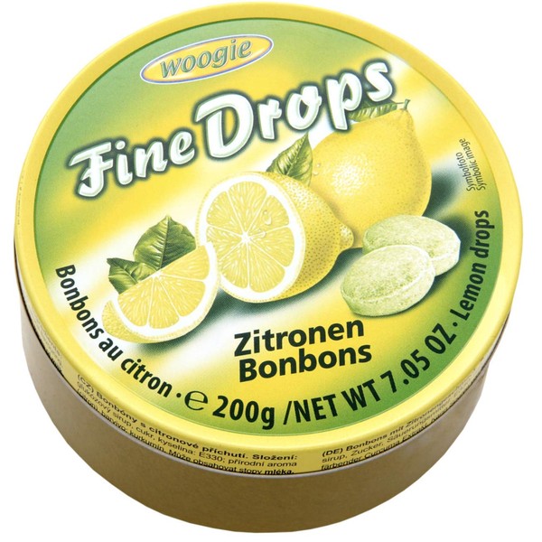 Woogie Fine Drops Citroen 200 g - Doos 10 stuks