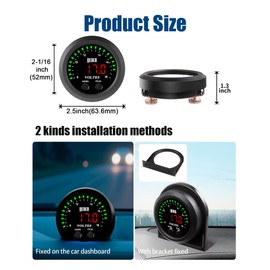 JJCOCO 8~18V Voltmeter Gauge Digital Volt Gauge 12V/24V DC LED Display Voltage Meter Kit with Mounting Bracket for Car Truck Vehicle Automotive 2-1/16" 52mm