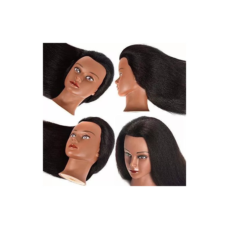 N2 Maniqui Cabeza Cabello Natural Negro 40 Cm N2