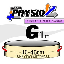 RE-GEN Tubular Compression Fit Elasticated Support Bandage Dressng - Size G (12cm) for Limb Circumference 36-46cm - 1m Length