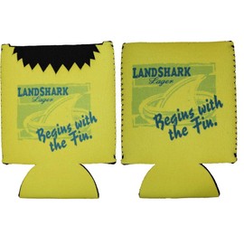 Landshark Bite 12oz Beer Can Cooler Holder Kaddy Coolie Huggie Set of 2