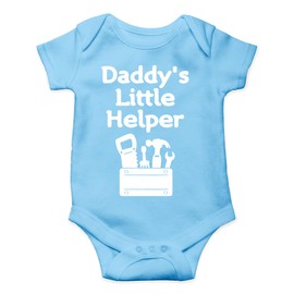 Daddy's Little Helper - Aventura de la paternidad, bonito body de una pieza para bebé, Azul/claro, Recién nacido