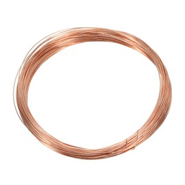 PATIKIL 49 Feet Solid Bare Copper Wire, 25 Gauge 99.9% Pure Copper Wire 0.5mm Soft Beading Wire Metal Plant Stem Ties for Jewelry Craft (15m)