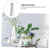7Inch White Tall Conic Ceramic Bud Vase Empty Single Stem